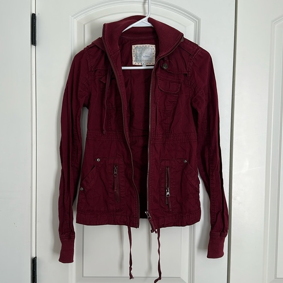 Women’s Dark Red Khaki Tildon Utility Jacket XS - Picture 1 of 3